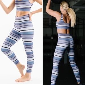 Zyia | Active Purple Horizon Stripe Light n Tight High Rise Leggings Size 4